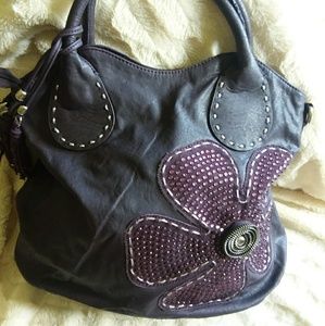 Purple leather purse